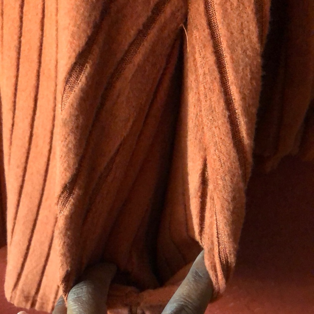 Women's Ribbed Knit Dress - Orange - Picture 4 of 5